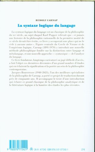 Produktbild: La syntaxe logique du langage