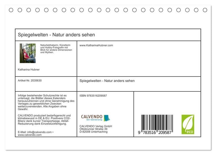 Produktbild: Spiegelwelten - Natur anders sehen (Tischkalender 2026 DIN A5 quer), CALVENDO Monatskalender