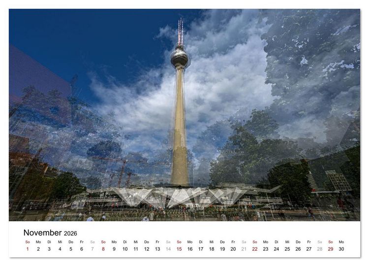 Produktbild: Berlin &ndash; Ikonen in Mehrfachbelichtung (Wandkalender 2026 DIN A4 quer), CALVENDO Monatskalender
