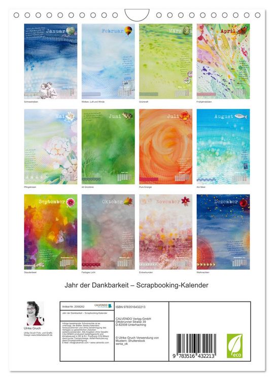 Produktbild: Jahr der Dankbarkeit &ndash; Scrapbooking-Kalender (Wandkalender 2026 DIN A4 hoch), CALVENDO Monatskalender