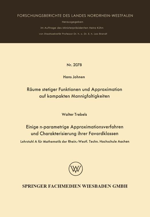 Produktbild: Räume stetiger Funktionen und Approximation auf kompakten Mannigfaltigkeiten
