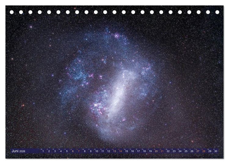 Produktbild: Galaxien, Sterne und Nebel: Leuchten aus dem All (Tischkalender 2026 DIN A5 quer), CALVENDO Monatskalender