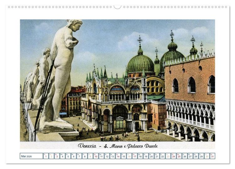 Produktbild: Erinnerungen an das alte Venedig: Historische Stiche von der Lagunenstadt (hochwertiger Premium Wandkalender 2026 DIN A2 quer), Kunstdruck in Hochglanz