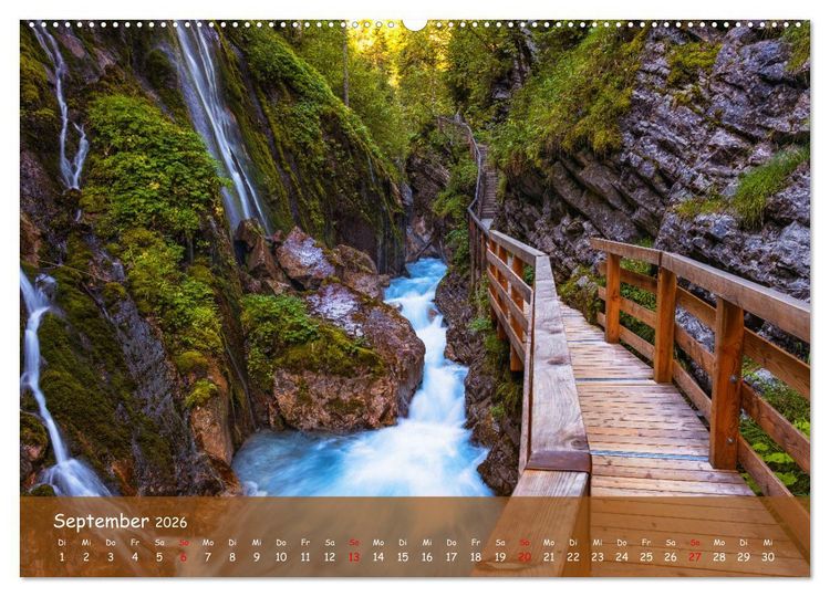 Produktbild: Faszinierende Naturschauspiele - imposante Klamm und Wasserfall Fotografie (hochwertiger Premium Wandkalender 2026 DIN A2 quer), Kunstdruck in Hochglanz