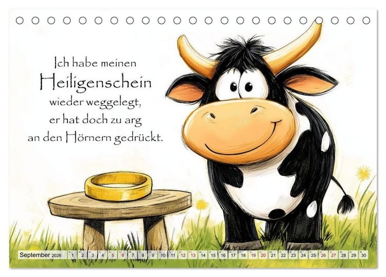 Produktbild: Kuhle Spr&uuml;che (Tischkalender 2026 DIN A5 quer), CALVENDO Monatskalender