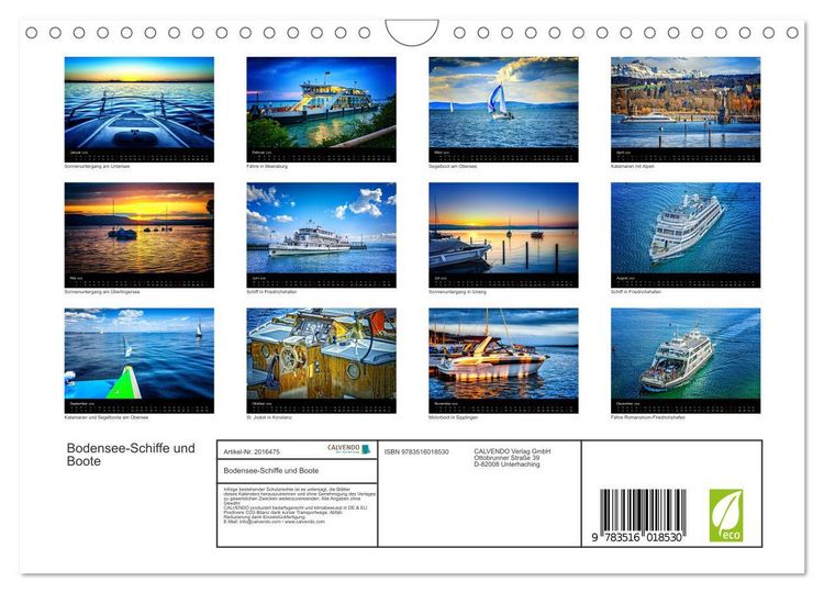 Produktbild: Bodensee-Schiffe und Boote (Wandkalender 2026 DIN A4 quer), CALVENDO Monatskalender