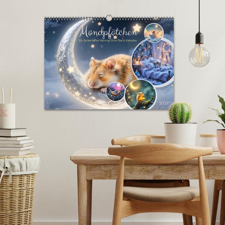 Produktbild: Mondpf&ouml;tchen - Ein zauberhafter Hamster Gute-Nacht-Kalender (Wandkalender 2027 DIN A3 quer), CALVENDO Monatskalender