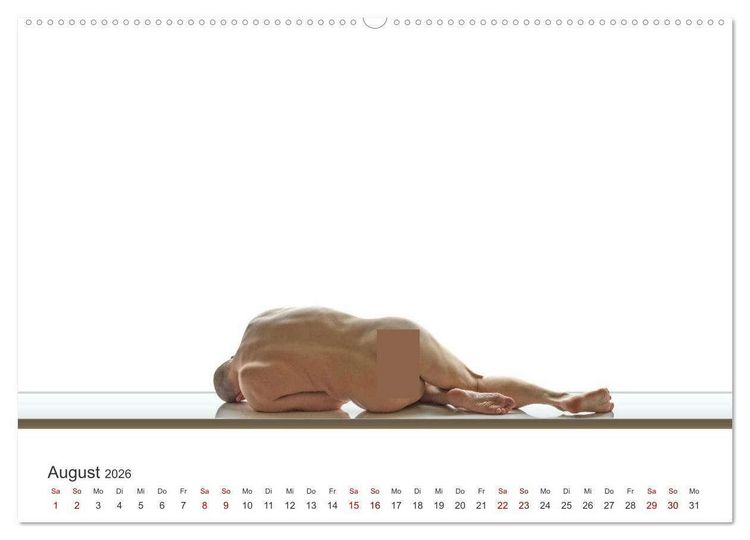 Produktbild: Form und Sinnlichkeit - minimalistische M&auml;nnerakte (hochwertiger Premium Wandkalender 2026 DIN A2 quer), Kunstdruck in Hochglanz