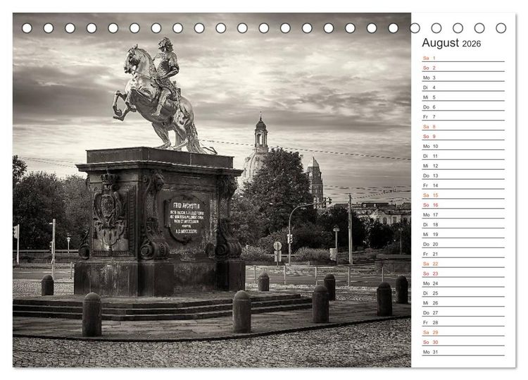Produktbild: Dresden Schwarz-Wei&szlig; (Tischkalender 2026 DIN A5 quer), CALVENDO Monatskalender