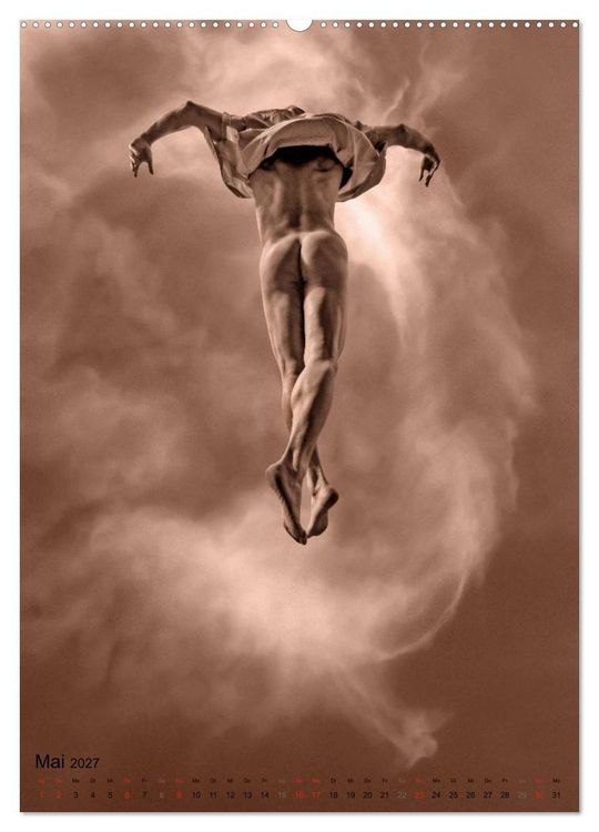Produktbild: JUMP! ATHLETISCHE M&Auml;NNERAKTE (hochwertiger Premium Wandkalender 2027 DIN A2 hoch), Kunstdruck in Hochglanz