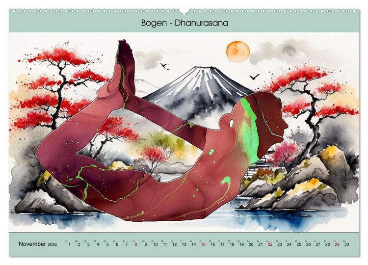 Produktbild: YOGA - Harmonie von K&ouml;rper, Geist und Seele (Wandkalender 2026 DIN A2 quer), CALVENDO Monatskalender