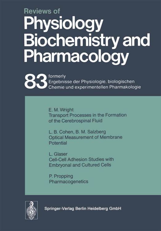 Produktbild: Reviews of Physiology, Biochemistry and Pharmacology