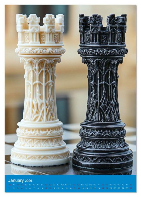 Produktbild: For Love of Chess (Desk Calendar 2026 DIN A5 portrait), CALVENDO 12 Month DeskCalendar