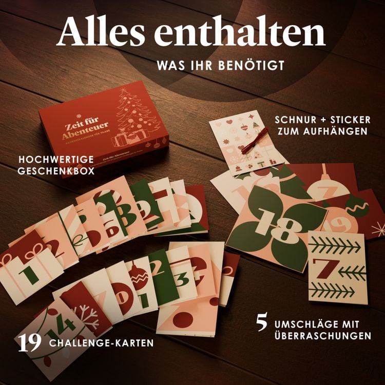 Produktbild: Time Treasures Adventskalender f&uuml;r Paare: Zeit f&uuml;r Abenteuer