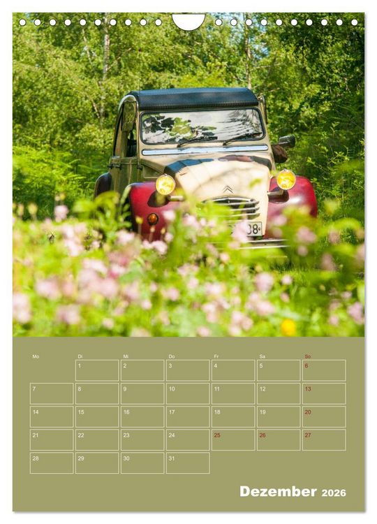 Produktbild: Citro&euml;n 2 CV &ndash; Flower Power (Wandkalender 2026 DIN A4 hoch), CALVENDO Monatskalender