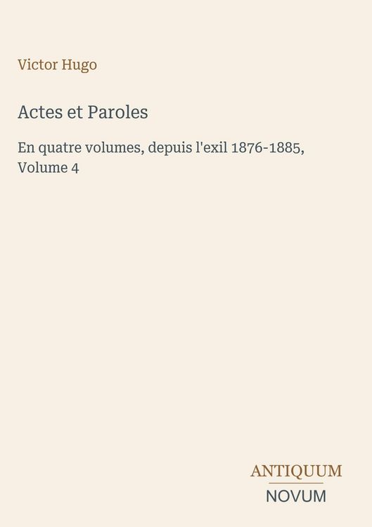 Produktbild: Actes et Paroles