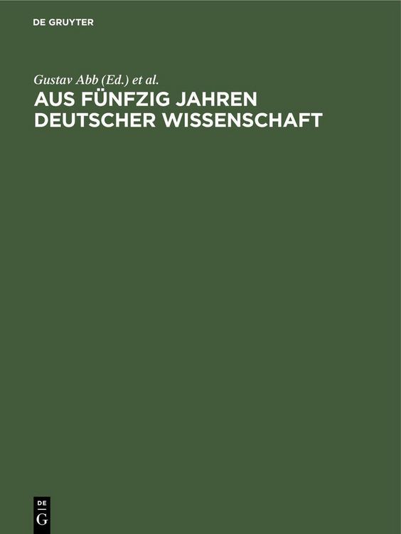Produktbild: Aus f&uuml;nfzig Jahren deutscher Wissenschaft