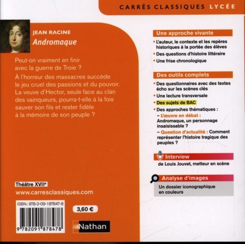 Produktbild: Andromaque : texte int&eacute;gral