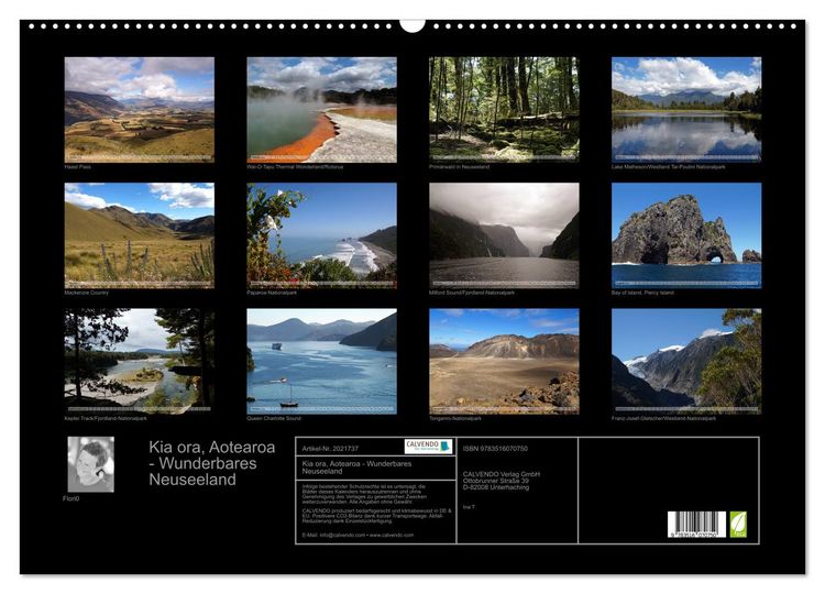 Produktbild: Kia ora, Aotearoa - Wunderbares Neuseeland (Wandkalender 2026 DIN A2 quer), CALVENDO Monatskalender