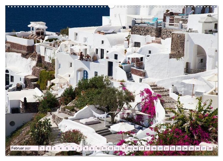 Produktbild: Santorini - Insel im Licht der &Auml;g&auml;is (hochwertiger Premium Wandkalender 2027 DIN A2 quer), Kunstdruck in Hochglanz