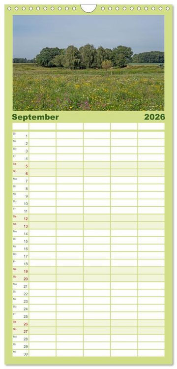 Produktbild: Familienplaner 2026 - Romantisches Wegberg mit 5 Spalten (Wandkalender, 21 x 45 cm) CALVENDO