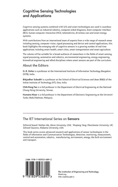 Produktbild: Cognitive Sensing Technologies and Applications