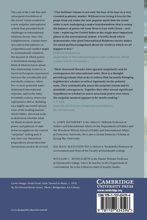 Produktbild: International Relations Theory and the Consequences of Unipolarity