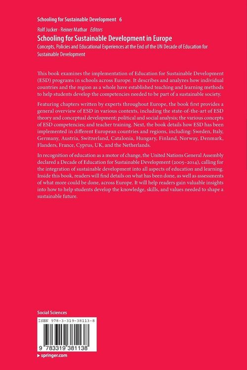 Produktbild: Schooling for Sustainable Development in Europe
