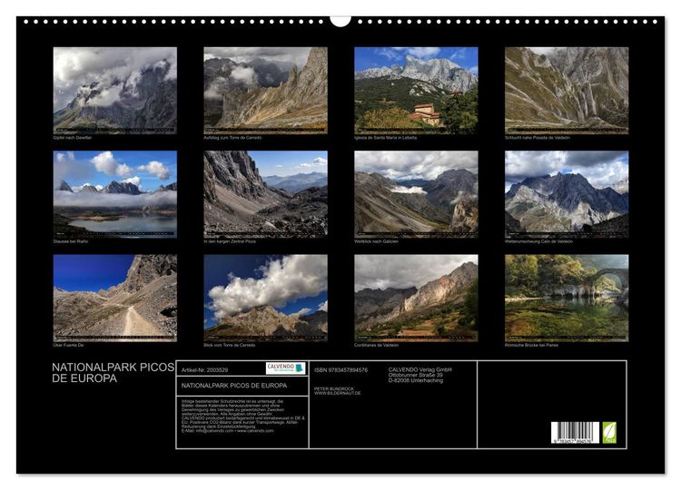 Produktbild: NATIONALPARK PICOS DE EUROPA (Wandkalender 2026 DIN A2 quer), CALVENDO Monatskalender