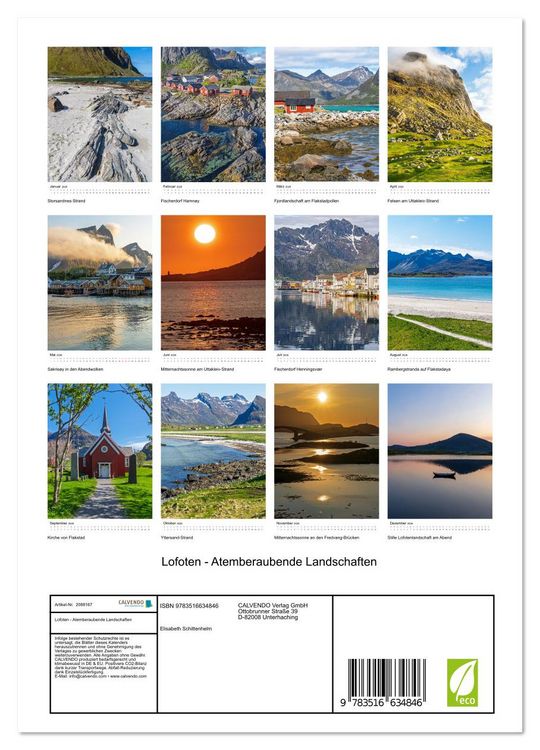 Produktbild: Lofoten - Atemberaubende Landschaften (Wandkalender 2026 DIN A4 hoch), CALVENDO Monatskalender