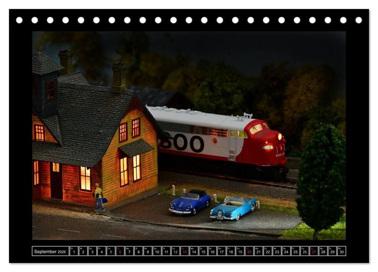 Produktbild: Amerikanische Modelleisenbahnen (Tischkalender 2026 DIN A5 quer), CALVENDO Monatskalender