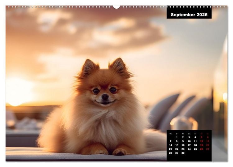 Produktbild: Zwergspitze - kleine Hunde, gro&szlig;e Pers&ouml;nlichkeiten (Wandkalender 2026 DIN A2 quer), CALVENDO Monatskalender