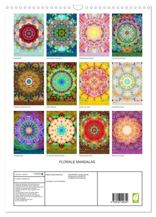 Produktbild: FLORALE MANDALAS (Wandkalender 2026 DIN A3 hoch), CALVENDO Monatskalender