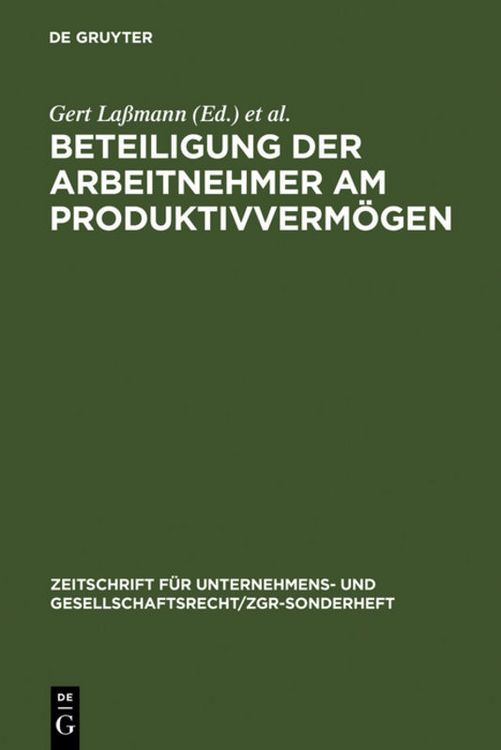 Produktbild: Beteiligung der Arbeitnehmer am Produktivverm&ouml;gen