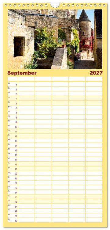 Produktbild: Familienplaner 2027 - Dorfidyllen in Frankreich mit 5 Spalten (Wandkalender, 21 x 45 cm) CALVENDO