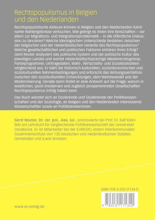 Produktbild: Rechtspopulismus in Belgien und den Niederlanden