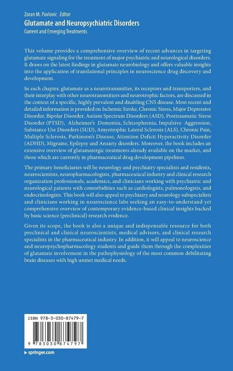 Produktbild: Glutamate and Neuropsychiatric Disorders