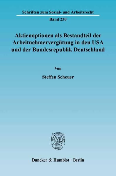 Produktbild: Aktienoptionen als Bestandteil der Arbeitnehmerverg&uuml;tung in den USA und der Bundesrepublik Deutschland.