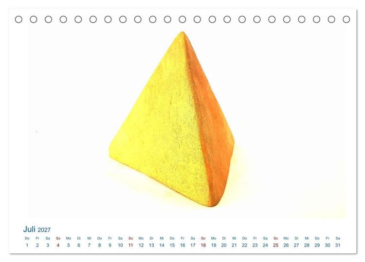 Produktbild: Formvollendete Symmetrie - Die platonischen K&ouml;rper modelliert mit Ton (Tischkalender 2027 DIN A5 quer), CALVENDO Monatskalender