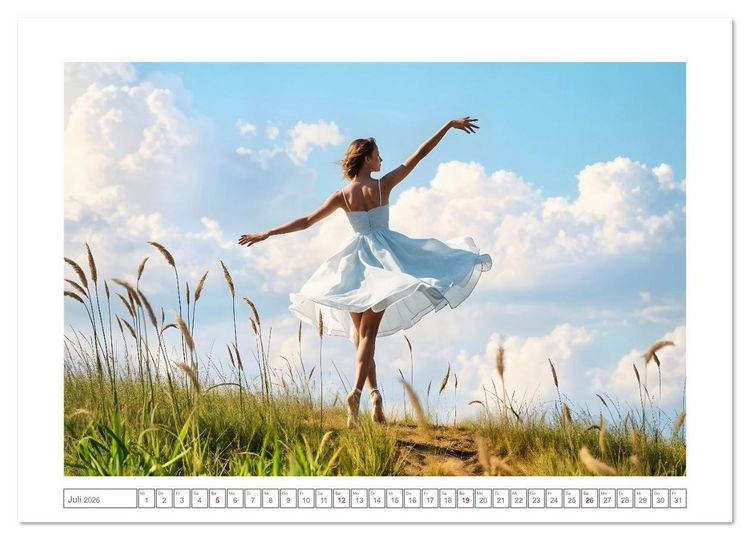 Produktbild: Fl&uuml;gel aus Licht - Ballett in der Poesie der Natur (Wandkalender 2026 DIN A3 quer), CALVENDO Monatskalender