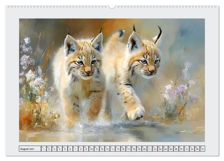 Produktbild: Luchse. Meister der Tarnung im Wald (hochwertiger Premium Wandkalender 2027 DIN A2 quer), Kunstdruck in Hochglanz