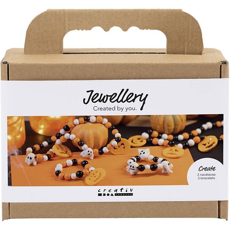 Produktbild: Creativ Company Mini Kreativ Set Schmuck, Halskette und Armband, Halloween Farben