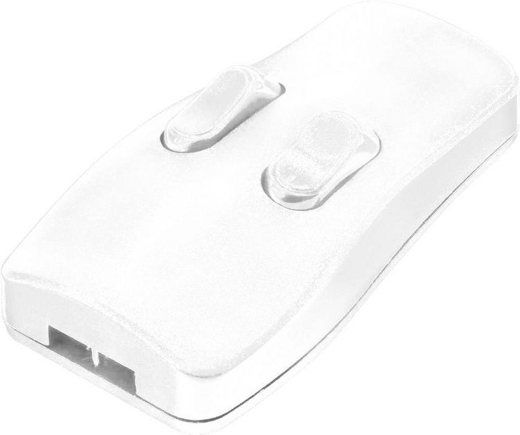 Produktbild: TRU COMPONENTS Schnurschalter Wei&szlig; 2 x Aus/Ein 2A 1St.