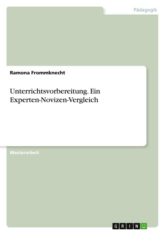 Produktbild: Unterrichtsvorbereitung. Ein Experten-Novizen-Vergleich