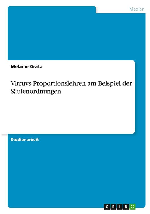 Produktbild: Vitruvs Proportionslehren am Beispiel der S&auml;ulenordnungen