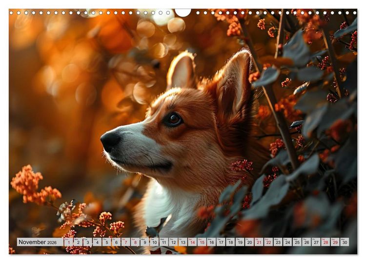 Produktbild: Corgis in Bloom (Wall Calendar 2026 DIN A3 landscape), CALVENDO 12 Month Wall Calendar