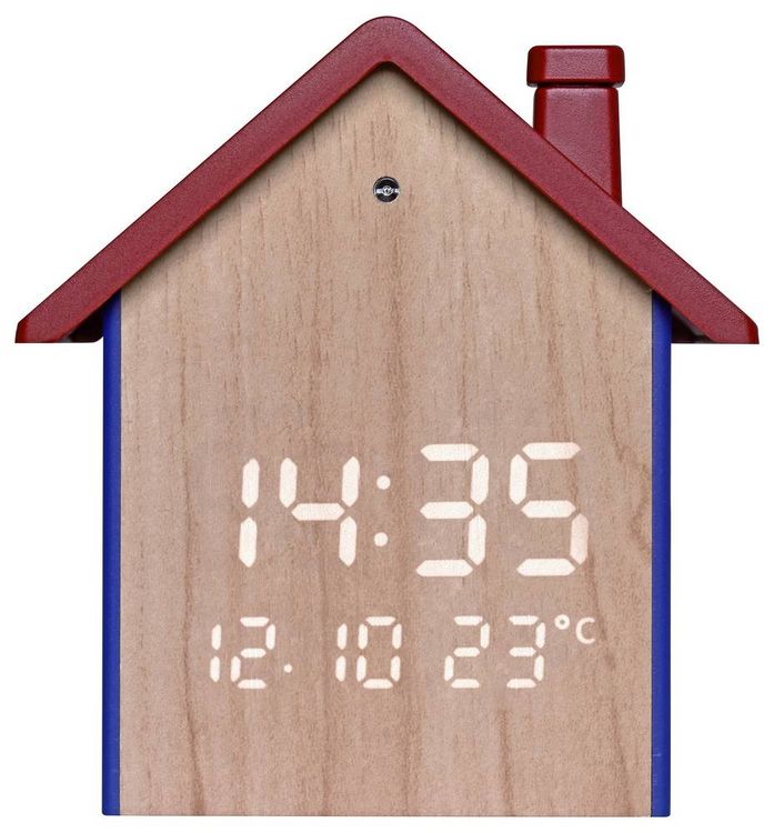 Produktbild: TFA Dostmann 60.2046.06 Quarz Wecker Blau, Rot, Holz Alarmzeiten 1