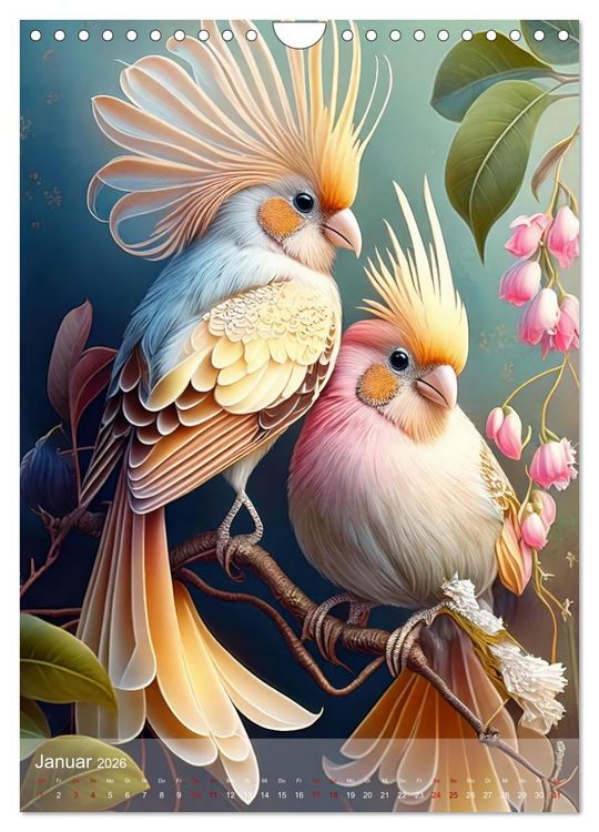 Produktbild: Exotische Harmonie - Paradiesv&ouml;gel und Blumenpracht (Wandkalender 2026 DIN A4 hoch), CALVENDO Monatskalender