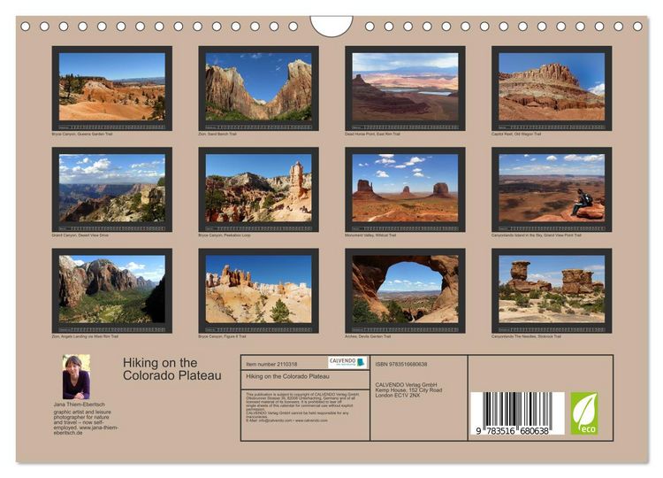 Produktbild: Hiking on the Colorado Plateau (Wall Calendar 2026 DIN A4 landscape), CALVENDO 12 Month Wall Calendar