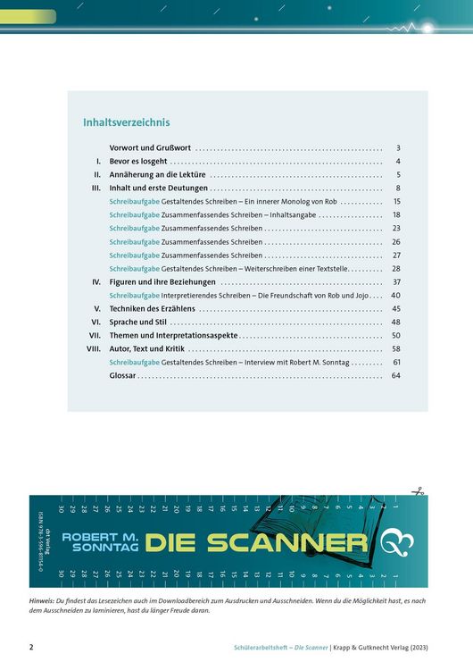 Produktbild: Die Scanner &ndash; Robert M. Sonntag &ndash; Sch&uuml;lerarbeitsheft